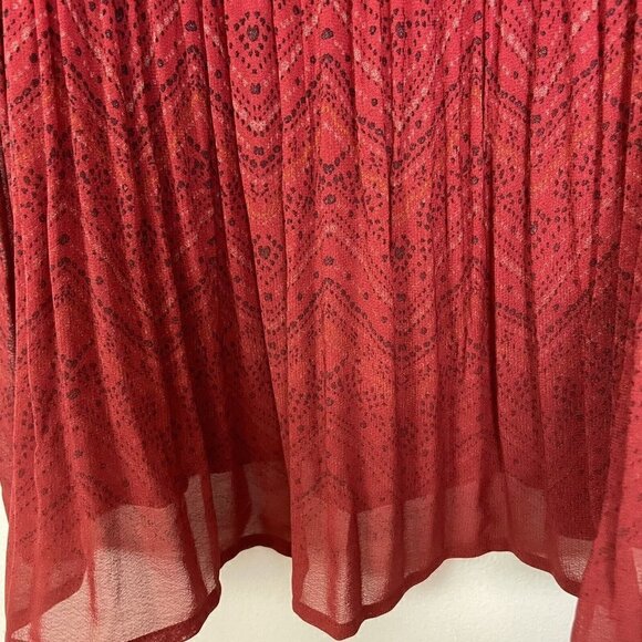 Catherine’s Woman’s Red Accordion Pleated Short Sleeve Top Size 2x 22/24 Petites - Picture 6 of 7